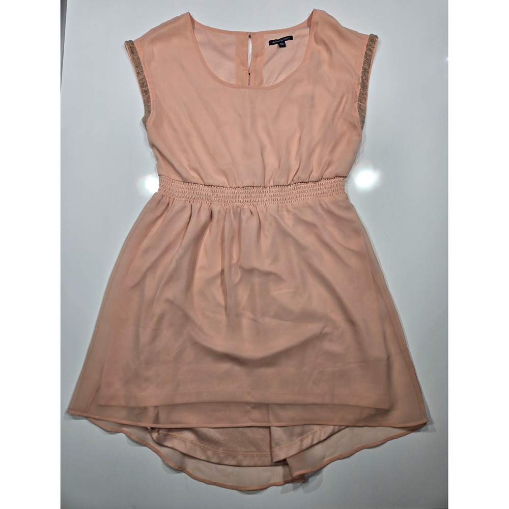 American Eagle Outfitters‎ Pink Dress Beaded Sleeveless Party Casual M (1241)